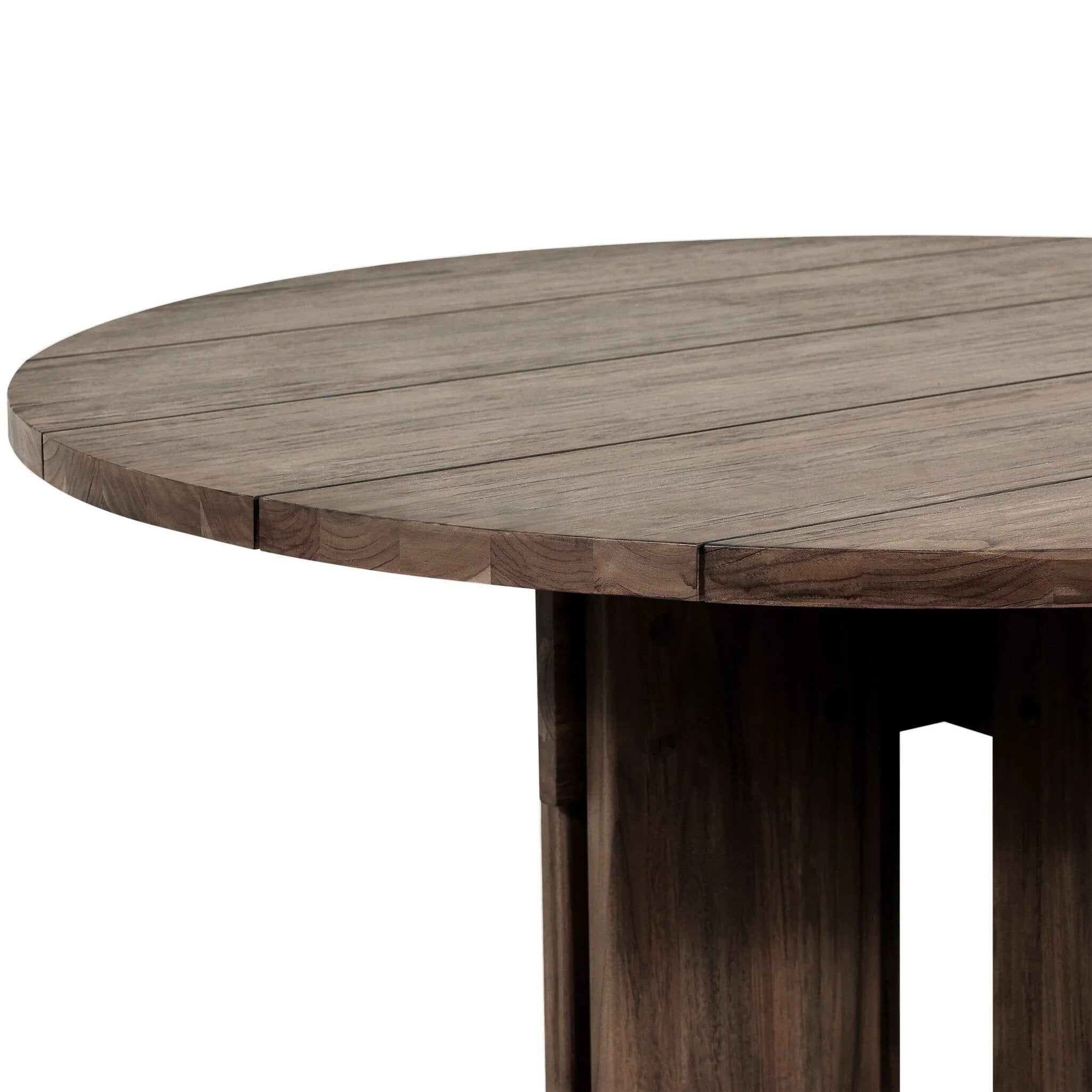 Featuring Railay Stained Toasted Brown Round Outdoor Dining Table by Four Hands at Amethyst Home. Expertly crafted with stained toasted brown wood, the Railay Round Outdoor Dining Table is a stylish addition to any outdoor space. Its durable construction ensures long-lasting use, while providing a sophisticated look for outdoor dining.
Overall Dimensions: 60.0. Amethyst Home provides interior design, new home construction design consulting, vintage area rugs, and lighting in the Austin metro area.