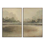 Inspired by nature and the beauty of ordinary life, Dallas-based artist Lauren Fuhr captures a peaceful lake scene. Complemented by a natural maple floater frame. Handmade in Austin, Texas Amethyst Home provides interior design, new home construction design consulting, vintage area rugs, and lighting in the Winter Garden metro area.