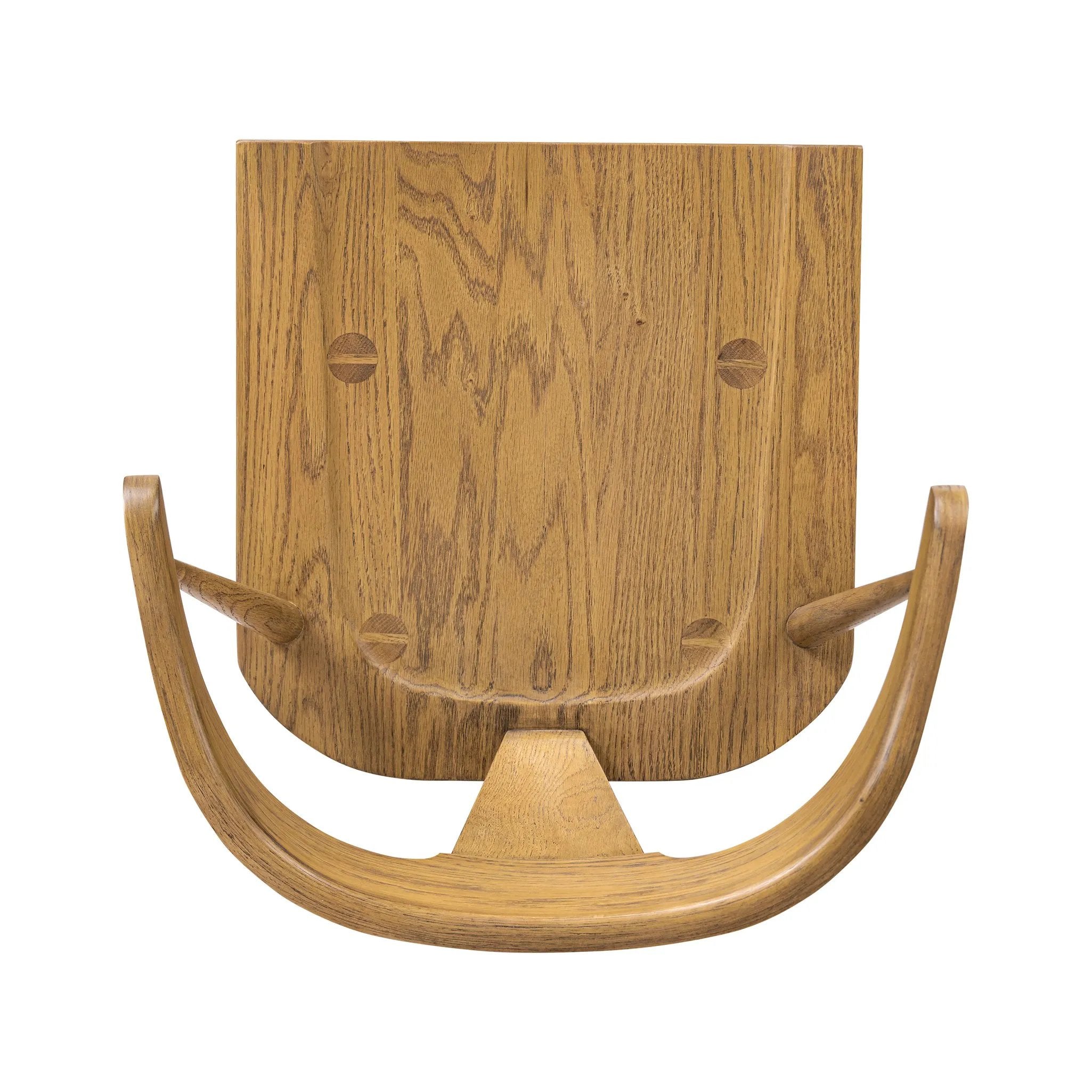 A fresh, bar-style take on mid-century Windsor seating, featuring a bowed, sculptural silhouette and soft black finish to highlight the natural grain of weathered oak Amethyst Home provides interior design, new home construction design consulting, vintage area rugs, and lighting in the Monterey metro area.