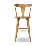 A fresh, bar-style take on mid-century Windsor seating, featuring a bowed, sculptural silhouette and soft black finish to highlight the natural grain of weathered oak Amethyst Home provides interior design, new home construction design consulting, vintage area rugs, and lighting in the Winter Garden metro area.