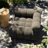 Featuring Roma Outdoor Sectional Alessi Fawn by Four Hands at Amethyst Home. A modern take on mid-century Italian design, soft volume and exaggerated proportions fuse for a sculpted look and playful feel. Atop a plinth-style teak base, outdoor-friendly ottoman features dramatic tufting for a padded sit or a tray for use as a table, indoors and out. Ottoman to . Amethyst Home provides interior design, new home construction design consulting, vintage area rugs, and lighting in the Boston metro area.