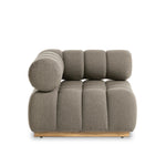 Featuring Roma Outdoor Sectional Alessi Fawn by Four Hands at Amethyst Home. A modern take on mid-century Italian design, soft volume and exaggerated proportions fuse for a sculpted look and playful feel. Atop a plinth-style teak base, outdoor-friendly ottoman features dramatic tufting for a padded sit or a tray for use as a table, indoors and out. Ottoman . Amethyst Home provides interior design, new home construction design consulting, vintage area rugs, and lighting in the Charlotte metro area.
