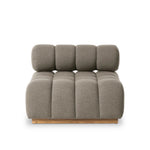 Featuring Roma Outdoor Sectional Alessi Fawn by Four Hands at Amethyst Home. A modern take on mid-century Italian design, soft volume and exaggerated proportions fuse for a sculpted look and playful feel. Atop a plinth-style teak base, outdoor-friendly ottoman features dramatic tufting for a padded sit or a tray for use as a table, indoors and out. Ottoman. Amethyst Home provides interior design, new home construction design consulting, vintage area rugs, and lighting in the Des Moines metro area.