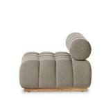 Featuring Roma Outdoor Sectional Alessi Fawn by Four Hands at Amethyst Home. A modern take on mid-century Italian design, soft volume and exaggerated proportions fuse for a sculpted look and playful feel. Atop a plinth-style teak base, outdoor-friendly ottoman features dramatic tufting for a padded sit or a tray for use as a table, indoors and out. Ottoman to. Amethyst Home provides interior design, new home construction design consulting, vintage area rugs, and lighting in the Houston metro area.
