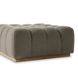 Featuring Roma Outdoor Sectional Alessi Fawn by Four Hands at Amethyst Home. A modern take on mid-century Italian design, soft volume and exaggerated proportions fuse for a sculpted look and playful feel. Atop a plinth-style teak base, outdoor-friendly ottoman features dramatic tufting for a padded sit or a tray for use as a table, indoors and out. Ottoman . Amethyst Home provides interior design, new home construction design consulting, vintage area rugs, and lighting in the Park City metro area.