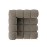 Featuring Roma Outdoor Sectional Alessi Fawn by Four Hands at Amethyst Home. A modern take on mid-century Italian design, soft volume and exaggerated proportions fuse for a sculpted look and playful feel. Atop a plinth-style teak base, outdoor-friendly ottoman features dramatic tufting for a padded sit or a tray for use as a table, indoors and out. Ottoman . Amethyst Home provides interior design, new home construction design consulting, vintage area rugs, and lighting in the San Diego metro area.