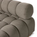 Featuring Roma Outdoor Sectional Alessi Fawn by Four Hands at Amethyst Home. A modern take on mid-century Italian design, soft volume and exaggerated proportions fuse for a sculpted look and playful feel. Atop a plinth-style teak base, outdoor-friendly ottoman features dramatic tufting for a padded sit or a tray for use as a table, indoors and out. Ottoman . Amethyst Home provides interior design, new home construction design consulting, vintage area rugs, and lighting in the San Diego metro area.