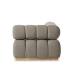 Featuring Roma Outdoor Sectional Alessi Fawn by Four Hands at Amethyst Home. A modern take on mid-century Italian design, soft volume and exaggerated proportions fuse for a sculpted look and playful feel. Atop a plinth-style teak base, outdoor-friendly ottoman features dramatic tufting for a padded sit or a tray for use as a table, indoors and out. Otto. Amethyst Home provides interior design, new home construction design consulting, vintage area rugs, and lighting in the Winter Garden metro area.