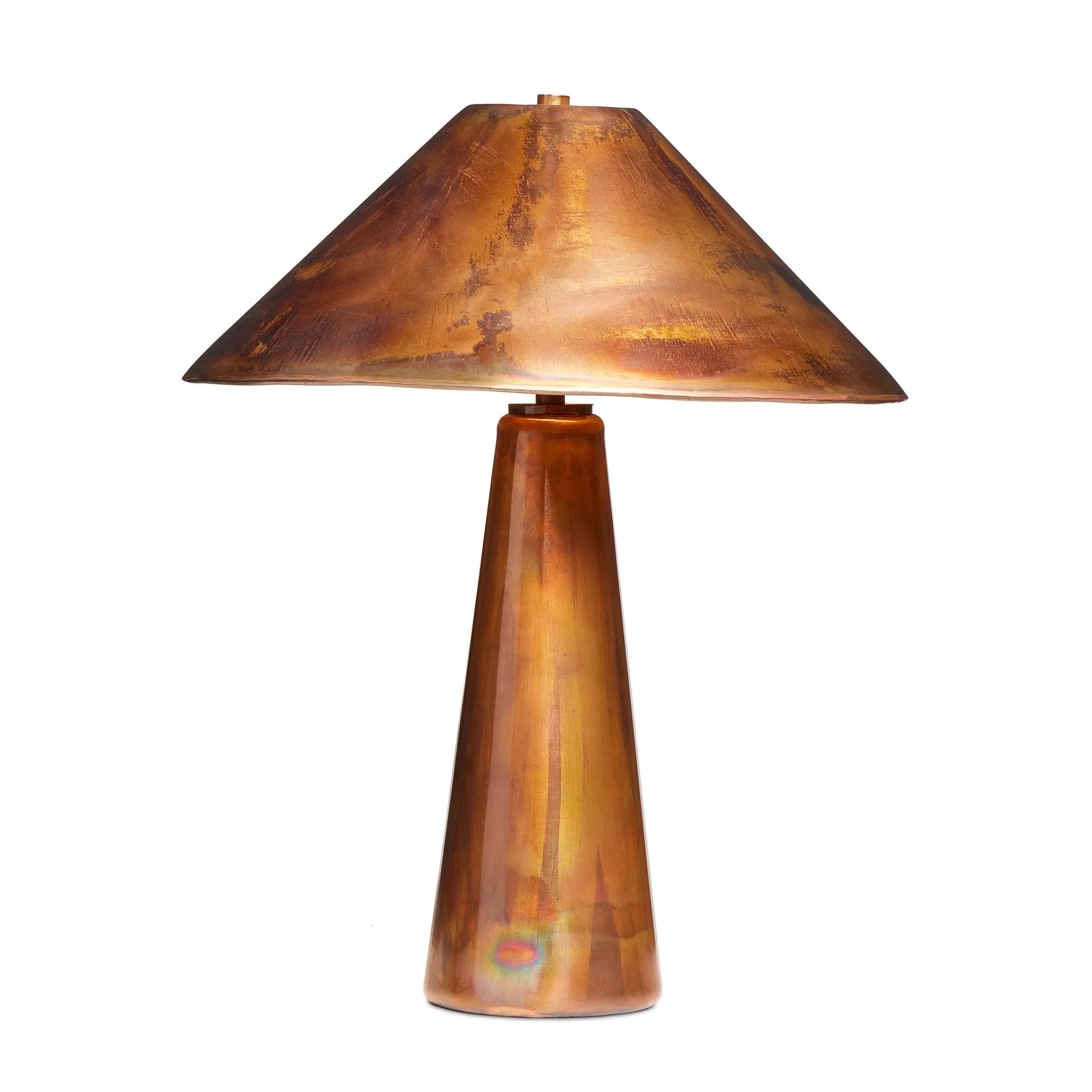 With a burnished, iridescent finish from top to bottom, this gleaming table lamp has a standout presence that makes any room shine Amethyst Home provides interior design, new home construction design consulting, vintage area rugs, and lighting in the Monterey metro area.