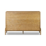 Amber-finished oak forms a clean silhouette for eight spacious drawers with iron hardware wrapped in black top-grain leather. This item has been modified to comply with the STURDY Act. See a full list of modified products and data changes in the “STURDY Act” file in the Downloads section below Amethyst Home provides interior design, new home construction design consulting, vintage area rugs, and lighting in the Portland metro area.