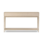 Featuring Rosenell Natural Oak Veneer Console Table 60" by Four Hands at Amethyst Home. Elevate your living space or media room with a slim-profile console of light, natural oak. A smooth top pairs with two drawers covered with woven paper cord, while lower open shelving creates bonus storage and display options. The result: a clean, Scandinavian-inspired l. Amethyst Home provides interior design, new home construction design consulting, vintage area rugs, and lighting in the Nashville metro area.