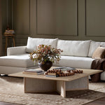 Featuring Rosenell Natural Oak Veneer Square Coffee Table by Four Hands at Amethyst Home. Anchor your living space with a squared coffee table of light, natural oak. A smooth top pairs with a panel-style base of woven paper cord for a clean, Scandinavian-inspired look that will work into your collection beautifully. Overall Dimensions: 55.00"w x 55.00"d x . Amethyst Home provides interior design, new home construction design consulting, vintage area rugs, and lighting in the Alpharetta metro area.