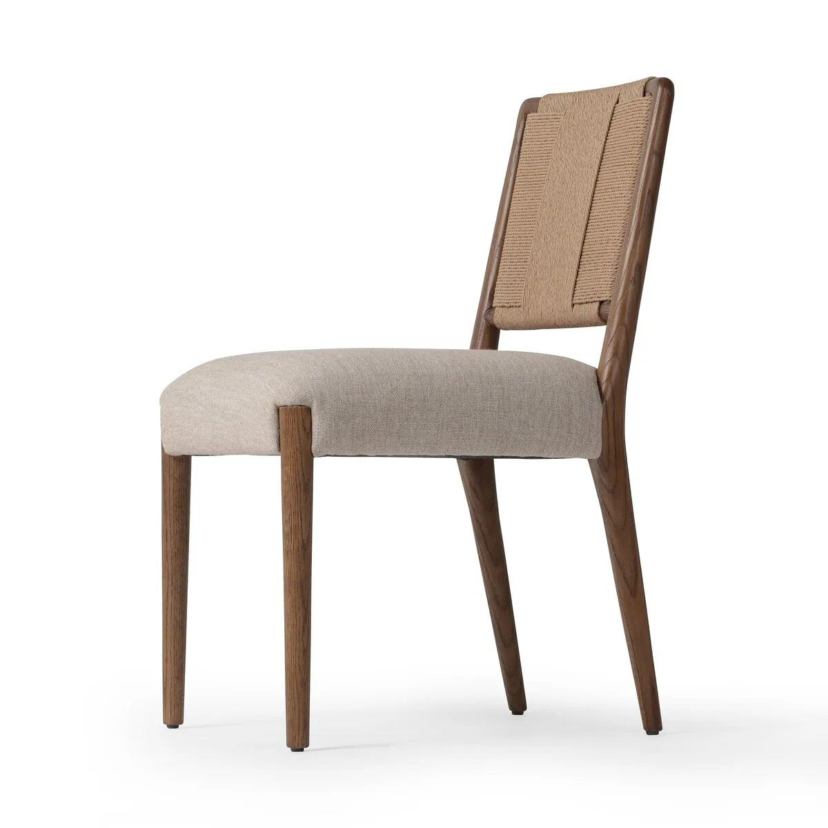 Featuring Rothler Alcala Wheat Dining Chair by Four Hands at Amethyst Home. Enhance your dining experience with the Rothler Alcala Wheat Dining Chair. Crafted with high-quality materials, this dining chair provides both comfort and style. Its elegant design adds a touch of sophistication to any dining room. Get ready to dine in luxury. 
Overall Dimensions:. Amethyst Home provides interior design, new home construction design consulting, vintage area rugs, and lighting in the Washington metro area.