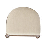 A simple backless stool pairs antique walnut-finished solid ash and high-performance fabric, for a warm, light look. A backless cylinder frame featured tapering for extra stability, with disc-like turning at the bottom for a heritage design detail. Perfectly sized for the counter. Amethyst Home provides interior design, new home construction design consulting, vintage area rugs, and lighting in the Des Moines metro area.