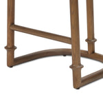 A simple backless stool pairs antique walnut-finished solid ash and high-performance fabric, for a warm, light look. A backless cylinder frame featured tapering for extra stability, with disc-like turning at the bottom for a heritage design detail. Perfectly sized for the counter. Amethyst Home provides interior design, new home construction design consulting, vintage area rugs, and lighting in the Monterey metro area.