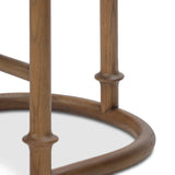 A simple backless stool pairs antique walnut-finished solid ash and high-performance fabric, for a warm, light look. A backless cylinder frame featured tapering for extra stability, with disc-like turning at the bottom for a heritage design detail. Perfectly sized for the counter. Amethyst Home provides interior design, new home construction design consulting, vintage area rugs, and lighting in the Nashville metro area.