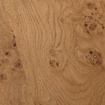 A coffee table that moves with you. Made from oak burl veneer with beautiful movement, this three-piece design pulls apart to create different looks and configurations based on your needs. Pushed together, individual pieces shape a circle; create a wave shape touching just the end pieces together — or, style all three apart. Amethyst Home provides interior design, new home construction design consulting, vintage area rugs, and lighting in the Los Angeles metro area.