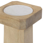 Style this versatile end table virtually anywhere, thanks to its light finish and smaller scale. Made from natural mango with an inset circle of cream-colored marble on top.As enthusiasts of luxe aesthetics at Amethyst, we love the warm modern inspired Rumi End Table. Amethyst Home provides interior design, new home construction design consulting, vintage area rugs, and lighting in the Salt Lake City metro area.