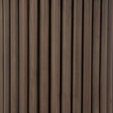 Inspired by décor in the majestic palaces of Jaipur, a conversation-starting end table is made from mixed reclaimed woods, with a rounded top and base with vertical reeding Amethyst Home provides interior design, new home construction design consulting, vintage area rugs, and lighting in the Dallas metro area.