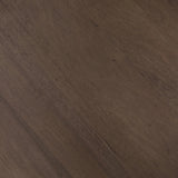 Inspired by décor in the majestic palaces of Jaipur, a conversation-starting end table is made from mixed reclaimed woods, with a rounded top and base with vertical reeding Amethyst Home provides interior design, new home construction design consulting, vintage area rugs, and lighting in the Washington metro area.