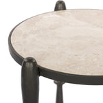 Featuring Ruthie Lunar Marble End Table by Four Hands at Amethyst Home. Work a heritage-inspired piece into your collection with a tiered end table of hammered iron in a hammered gunmetal. With inset marble shelves and turn-style legs, this table's fine details bring an elevated, artisan look to any space. Perfectly sized to keep your favorite book or dr. Amethyst Home provides interior design, new home construction design consulting, vintage area rugs, and lighting in the Laguna Beach metro area.