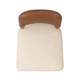 The classic material mix look you want in your dining space. Butterscotch top-grain leather with a subtle vintage look pairs with a neutral performance fabric-upholstered seat. Tapered legs and an armless silhouette look timelessly chic. Amethyst Home provides interior design, new home construction design consulting, vintage area rugs, and lighting in the Newport Beach metro area.