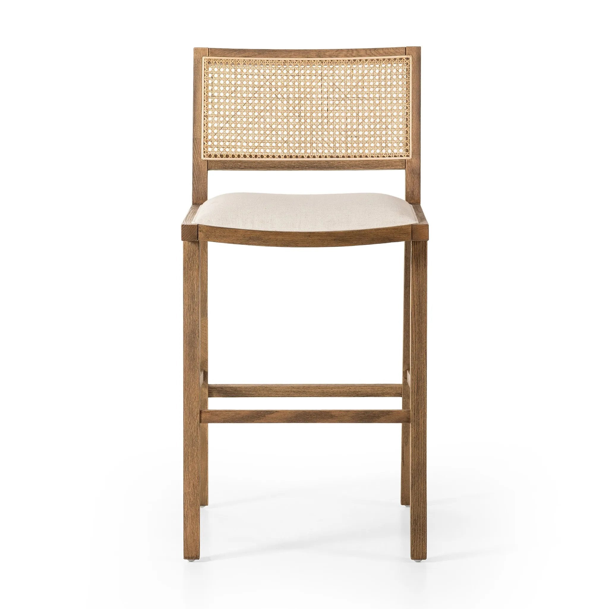 Mixed materials make the chair. Solid natural beech wood features a natural cane back for extra texture, while a butterscotch-finished faux leather seat serves total comfort Amethyst Home provides interior design, new home construction design consulting, vintage area rugs, and lighting in the Winter Garden metro area.