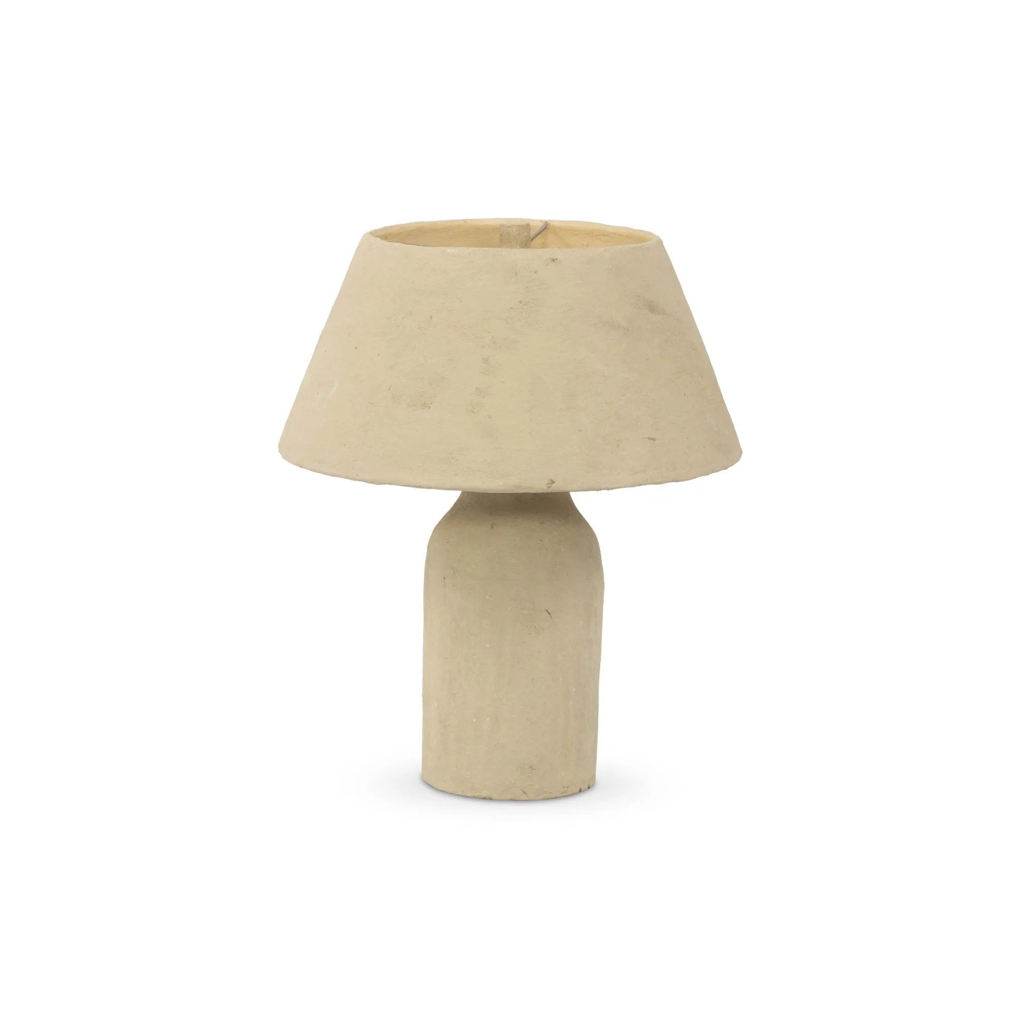 Craft warmth in any space with a table lamp made from clay and paper mache. With a fluid shape inspired by an antique jug, this lamp is perfect for bringing extra light to your workspace or bedside reading ritual Amethyst Home provides interior design, new home construction design consulting, vintage area rugs, and lighting in the Newport Beach metro area.