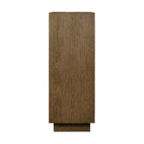 Grounding and stunning. We paired a modern frame and chunky base with door panels featuring oyster cuts of oak that take a specialized skill to create. Each cut captures the story of the wood and brings a natural, organic rhythm to the entire cabinet, and any space. Amethyst Home provides interior design, new home construction design consulting, vintage area rugs, and lighting in the Seattle metro area.
