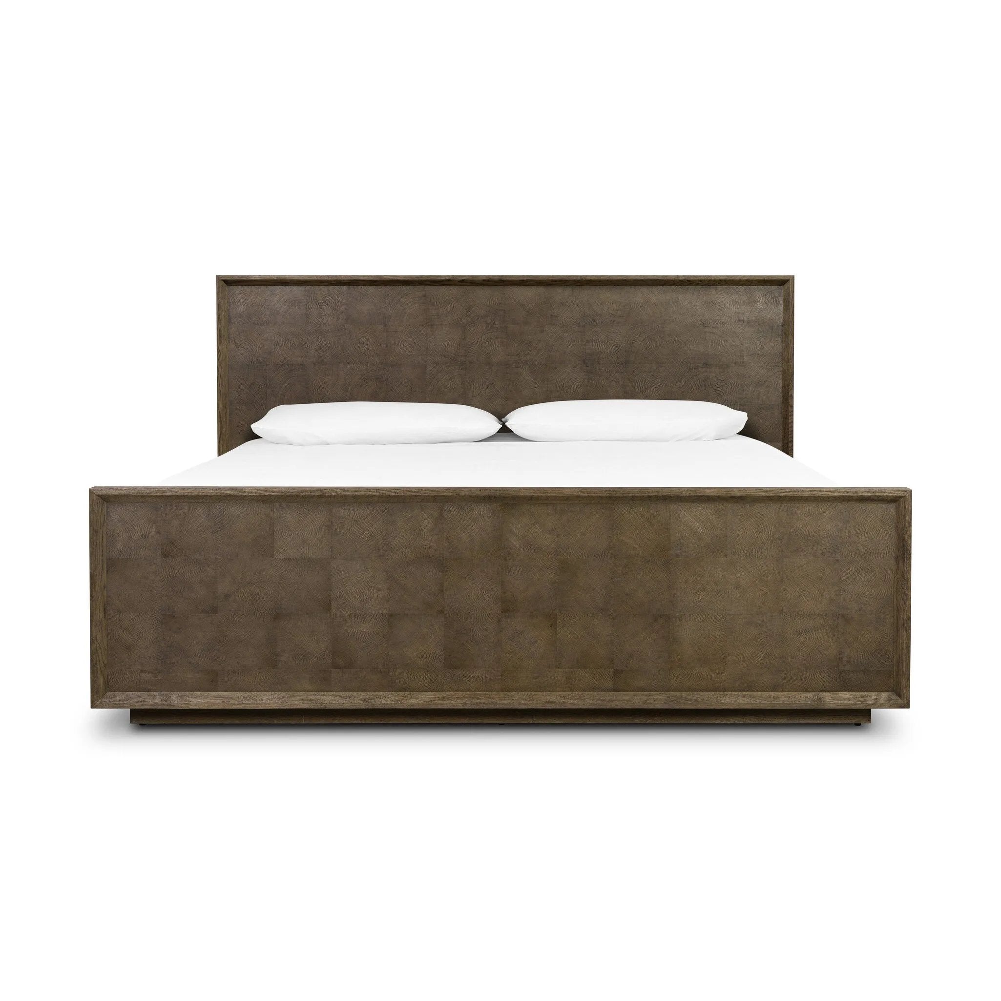 Influenced by contemporary design, this bed’s simple frame showcases thick brown oak veneer with a tiled oyster cut pattern on the inset panels.As enthusiasts of modern materials at Amethyst, we love the designer inspired Salta Bed. This item pairs well with other brands such as Loloi Rugs and is perfect for wabi sabi homes Amethyst Home provides interior design, new home construction design consulting, vintage area rugs, and lighting in the Monterey metro area.