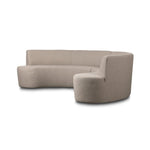 Featuring Sanda Kerbey Camel Dining Banquette by Four Hands at Amethyst Home. Dramatically shaped and tightly tailored, ivory high-performance fabric places a sensible twist on an elegant banquette-style dining bench.Overall Dimensions: 122.50"w x 74.00"d x 35.50"hWeight : 206.36 lbsMaterials: 96% Polyester, 4% Acrylic, Eucalyptus Plywood, 100% Recycled Plasti. Amethyst Home provides interior design, new home construction design consulting, vintage area rugs, and lighting in the Boston metro area.