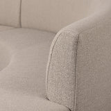 Featuring Sanda Kerbey Camel Dining Banquette by Four Hands at Amethyst Home. Dramatically shaped and tightly tailored, ivory high-performance fabric places a sensible twist on an elegant banquette-style dining bench.Overall Dimensions: 122.50"w x 74.00"d x 35.50"hWeight : 206.36 lbsMaterials: 96% Polyester, 4% Acrylic, Eucalyptus Plywood, 100% Recycled P. Amethyst Home provides interior design, new home construction design consulting, vintage area rugs, and lighting in the Kansas City metro area.
