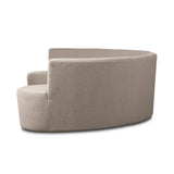 Featuring Sanda Kerbey Camel Dining Banquette by Four Hands at Amethyst Home. Dramatically shaped and tightly tailored, ivory high-performance fabric places a sensible twist on an elegant banquette-style dining bench.Overall Dimensions: 122.50"w x 74.00"d x 35.50"hWeight : 206.36 lbsMaterials: 96% Polyester, 4% Acrylic, Eucalyptus Plywood, 100% Recycled Pla. Amethyst Home provides interior design, new home construction design consulting, vintage area rugs, and lighting in the Nashville metro area.