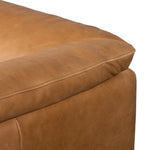 Inspired by 1970s Brutalism, this urban tuxedo sofa balances a rounded solid wood plinth with a curved seat deck and a relaxed, "wrinkled" upholstery design. Feather-blend cushions wrap the frame, finished with dramatic blind tufting for a hand-crafted, textural edge. Amethyst Home provides interior design, new home construction design consulting, vintage area rugs, and lighting in the Scottsdale metro area.