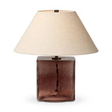Find the perfect warm glow for reading or working with this cast glass cube table lamp and linen shade.As lovers of modern materials at Amethyst, we love the optimistic inspired Saylor Table Lamp. This item pairs well with other brands such as Surya and is perfect for wabi sabi homes Amethyst Home provides interior design, new home construction design consulting, vintage area rugs, and lighting in the Washington metro area.