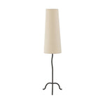 A curved cast iron tripod base pairs with an elongated boucle shade for a sculpted, minimalist look that works into any room with ease Amethyst Home provides interior design, new home construction design consulting, vintage area rugs, and lighting in the Laguna Beach metro area.