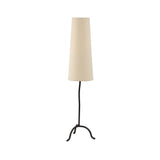 A curved cast iron tripod base pairs with an elongated boucle shade for a sculpted, minimalist look that works into any room with ease Amethyst Home provides interior design, new home construction design consulting, vintage area rugs, and lighting in the Park City metro area.