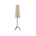 A curved cast iron tripod base pairs with an elongated boucle shade for a sculpted, minimalist look that works into any room with ease Amethyst Home provides interior design, new home construction design consulting, vintage area rugs, and lighting in the San Diego metro area.