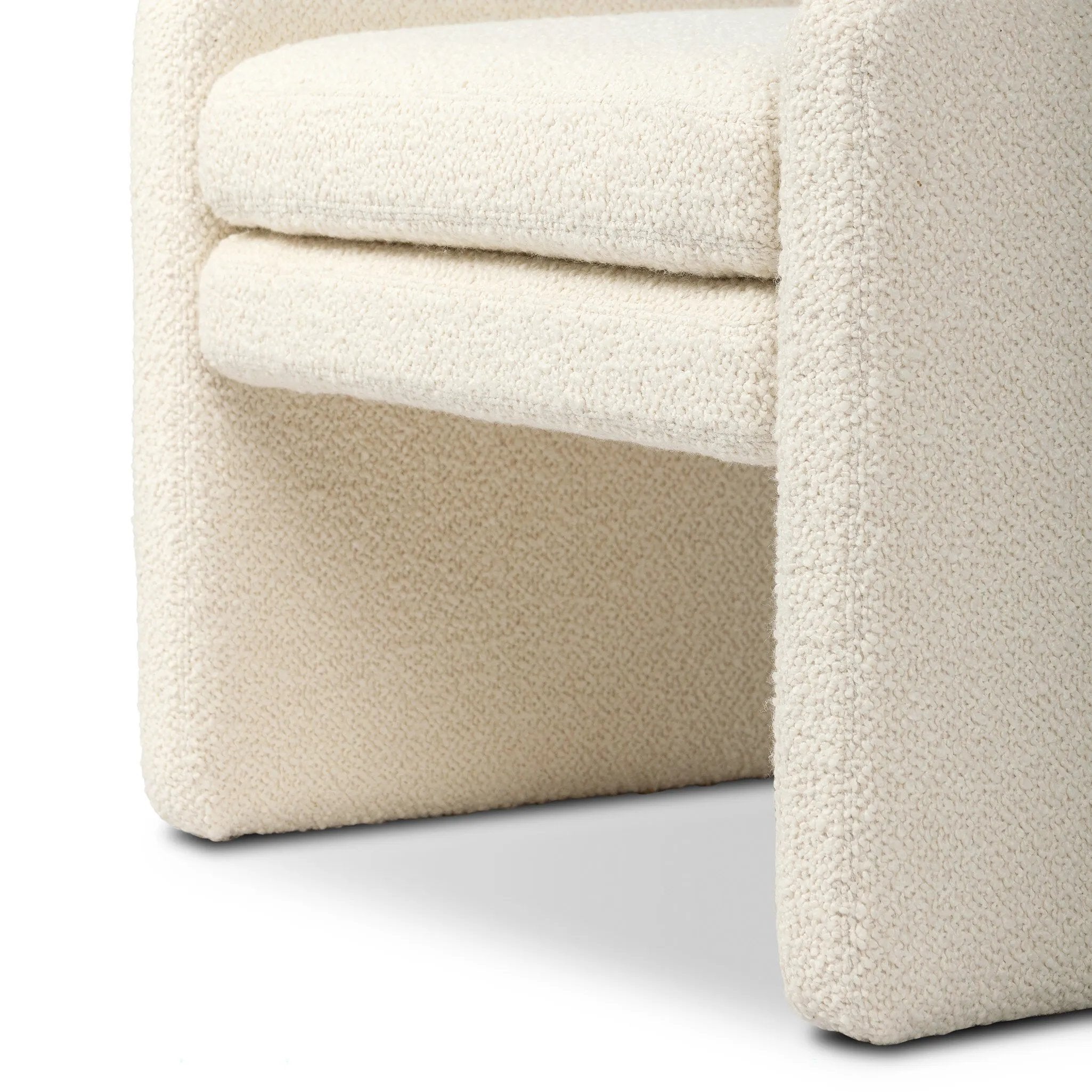 A traditional wool-blend fabric in cream covers this versatile ottoman for an easy fit in any room.As fans of organic modern aesthetics at Amethyst, we love the designer inspired Serena Ottoman - Durham Cream. This item pairs well with other brands such as Ethnicraft and is perfect for modern homes Amethyst Home provides interior design, new home construction design consulting, vintage area rugs, and lighting in the Des Moines metro area.