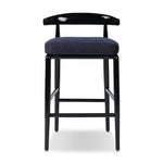 Echoing lacquered seating from another era, this glossy dining chair features mahogany construction, a timeless back, and royal blue upholstery Amethyst Home provides interior design, new home construction design consulting, vintage area rugs, and lighting in the Monterey metro area.