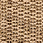 Boldly woven. This modern boxy outdoor sofa takes an angular, inflated silhouette and accents it with a woven back that peeks around a fully cushioned seat. Cover or store indoors during inclement weather and when not in use Amethyst Home provides interior design, new home construction design consulting, vintage area rugs, and lighting in the San Diego metro area.