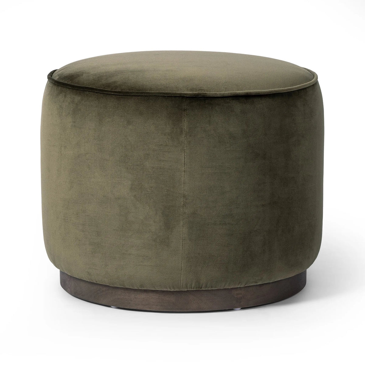 Sinclair Surrey Olive Round Ottoman | ready to ship!