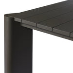 A Parsons-style outdoor dining table is defined by heavy proportions and angled, over-scaled legs. Crafted from bronze finished metal for a material statement. Cover or store indoors during inclement weather and when not in use.As lovers of wabi sabi materials at Amethyst, we love the nature inspired Soho Outdoor Metal Dining Table 86". Amethyst Home provides interior design, new home construction design consulting, vintage area rugs, and lighting in the Charlotte metro area.