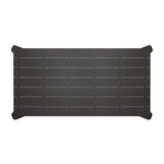 A Parsons-style outdoor dining table is defined by heavy proportions and angled, over-scaled legs. Crafted from bronze finished metal for a material statement. Cover or store indoors during inclement weather and when not in use.As lovers of wabi sabi materials at Amethyst, we love the nature inspired Soho Outdoor Metal Dining Table 86". Amethyst Home provides interior design, new home construction design consulting, vintage area rugs, and lighting in the Kansas City metro area.