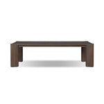 This Parsons-style outdoor dining table is defined by heavy proportions and over-scaled angled legs. Crafted from reclaimed wood and finished with a heritage brown stain to showcase natural cracks and patches for added character. Cover or store indoors during inclement weather and when not in use Amethyst Home provides interior design, new home construction design consulting, vintage area rugs, and lighting in the Des Moines metro area.