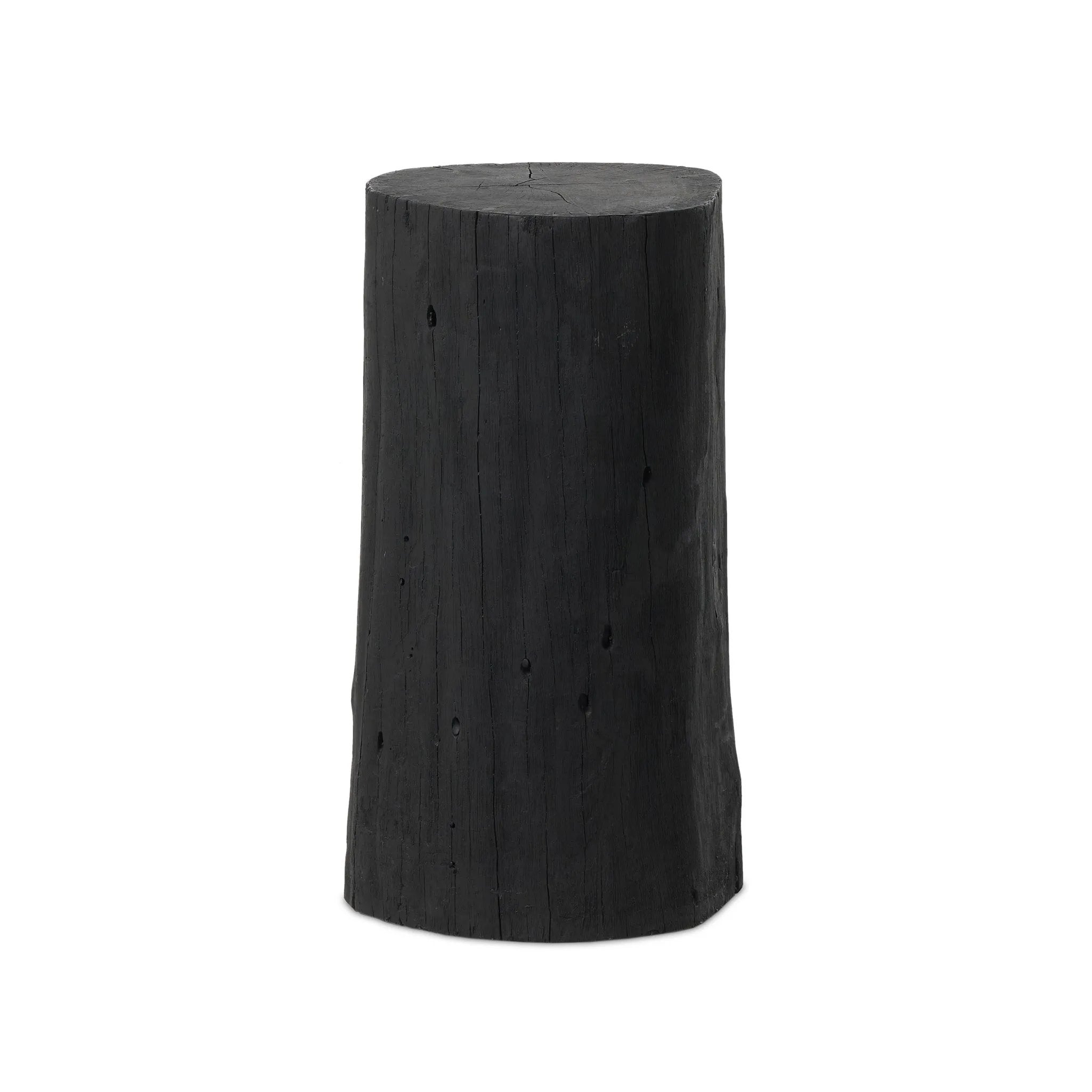 Ground any room with a style inspired by the beautiful simplicity of nature. Made of black-finished resin, the form for this special piece is molded from a tree trunk, then cast in resin to recreate the same shape and texture of the trunk — talk about a true statement piece Amethyst Home provides interior design, new home construction design consulting, vintage area rugs, and lighting in the Charlotte metro area.