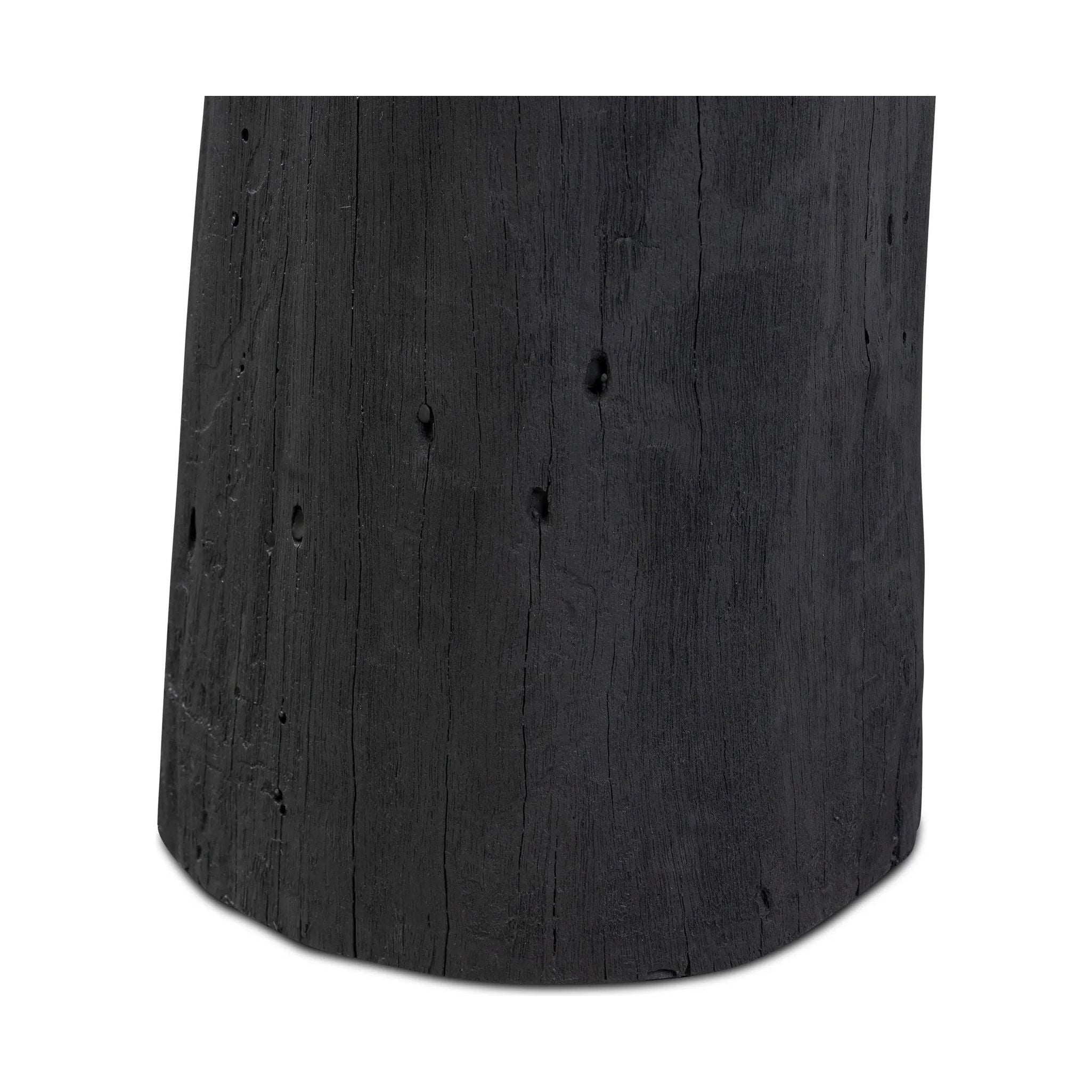 Ground any room with a style inspired by the beautiful simplicity of nature. Made of black-finished resin, the form for this special piece is molded from a tree trunk, then cast in resin to recreate the same shape and texture of the trunk — talk about a true statement piece Amethyst Home provides interior design, new home construction design consulting, vintage area rugs, and lighting in the Dallas metro area.