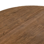 Made from character-rich resawn oak, a simple, rounded coffee table features splayed legs for a low, angular look Amethyst Home provides interior design, new home construction design consulting, vintage area rugs, and lighting in the Alpharetta metro area.