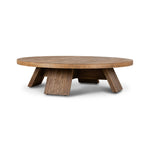 Made from character-rich resawn oak, a simple, rounded coffee table features splayed legs for a low, angular look Amethyst Home provides interior design, new home construction design consulting, vintage area rugs, and lighting in the Salt Lake City metro area.