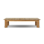 Grade A teak is fine sanded into a soft, unfinished look that highlights the wood's natural grain, finished with rounded legs that angle inward. Topped with slatted panels. Cover or store inside during inclement weather and when not in use. Amethyst Home provides interior design, new home construction design consulting, vintage area rugs, and lighting in the Newport Beach metro area.